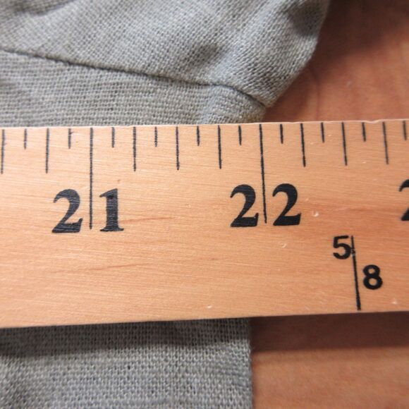 BUFFALO DAVID BITTON Linen Blend Button Front Shirt Sz S 4-6 Olive Green Top NWT - Picture 9 of 10